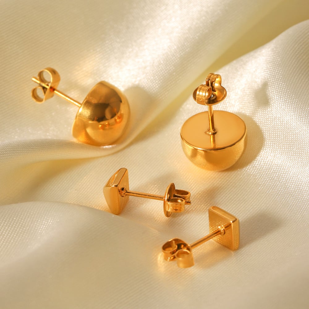 1 Pair Simple Irregular Shape Stainless Steel Gold Color Women's Stud Earrings h5Picture4