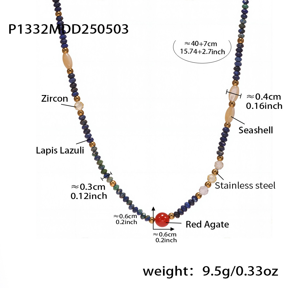 1 Piece Classic Series Elegant Beads Natural Stones Women's Beaded Necklaces h5Picture2