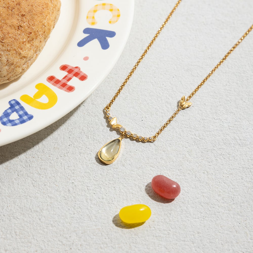 1 Piece Elegant Glass Droplet Stainless Steel Women's Pendant Necklaces Picture5