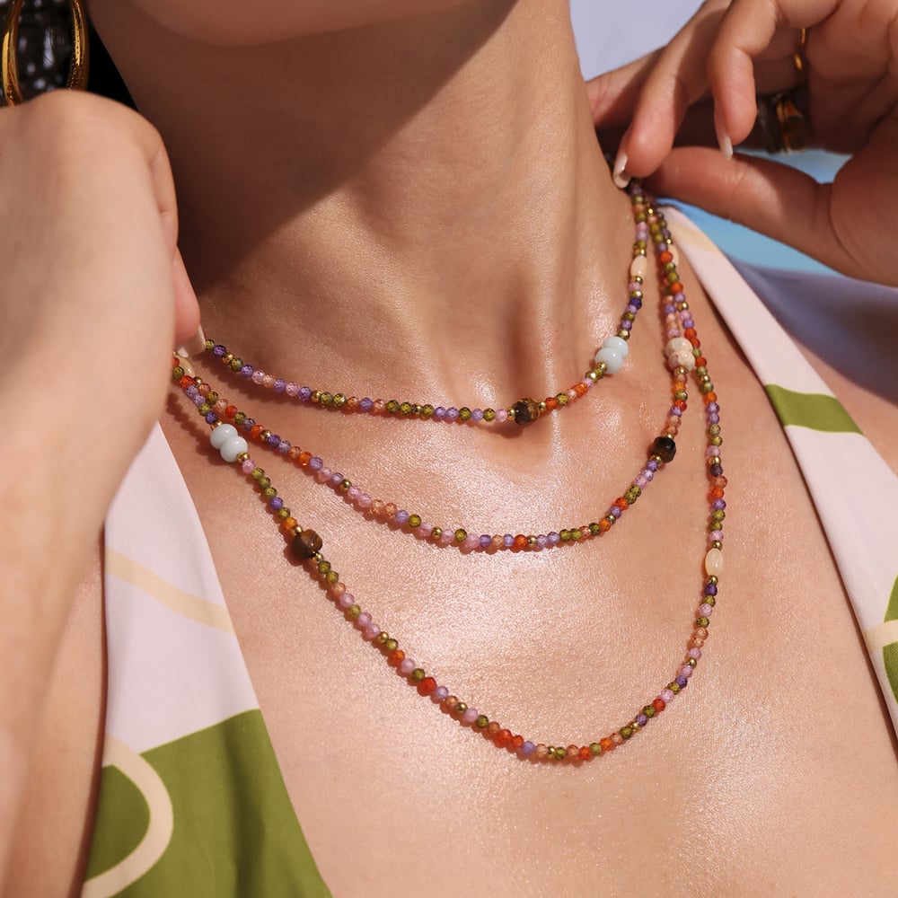 1 Piece Series Colorful Beads Natural Stones Women's Beaded Necklaces h5Picture3