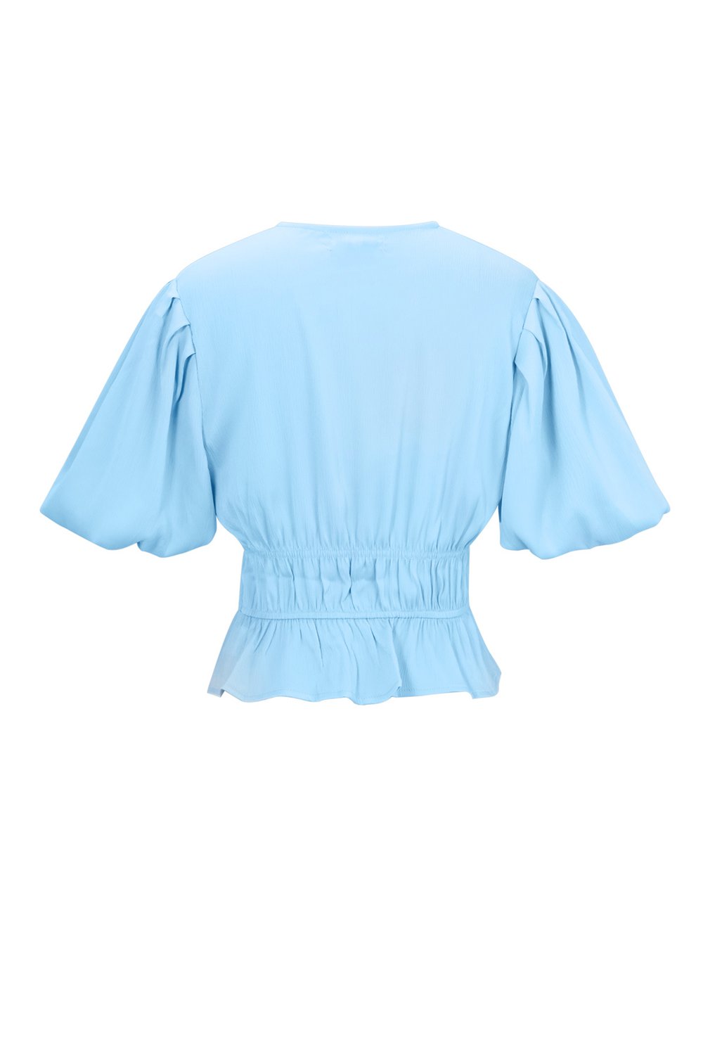 Polyester Femme Haut Manches Courtes Manches Ballon Ceinture à Lacets h5Image3