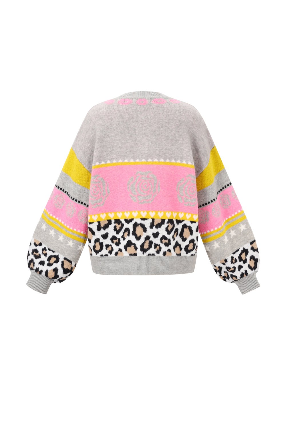 Knitted Polyester Fiber Women's Cardigan Casual Floral Print h5Picture3