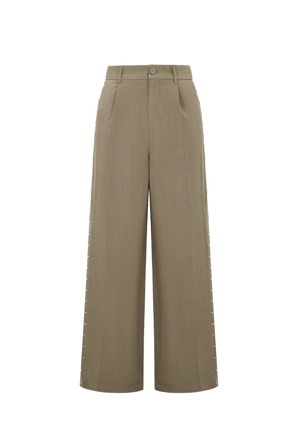 Woven Polyester Fiber Women's Wide Leg Pants Elegant Solid Color Fall/Winter