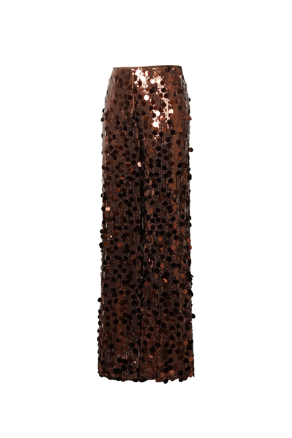 Tessuto Fibra di Poliestere Donna Pantalone Dritto Paillettes Elegante h5Immagine2