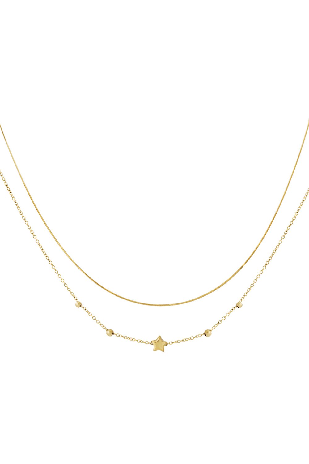 Double Layered Star Necklace 