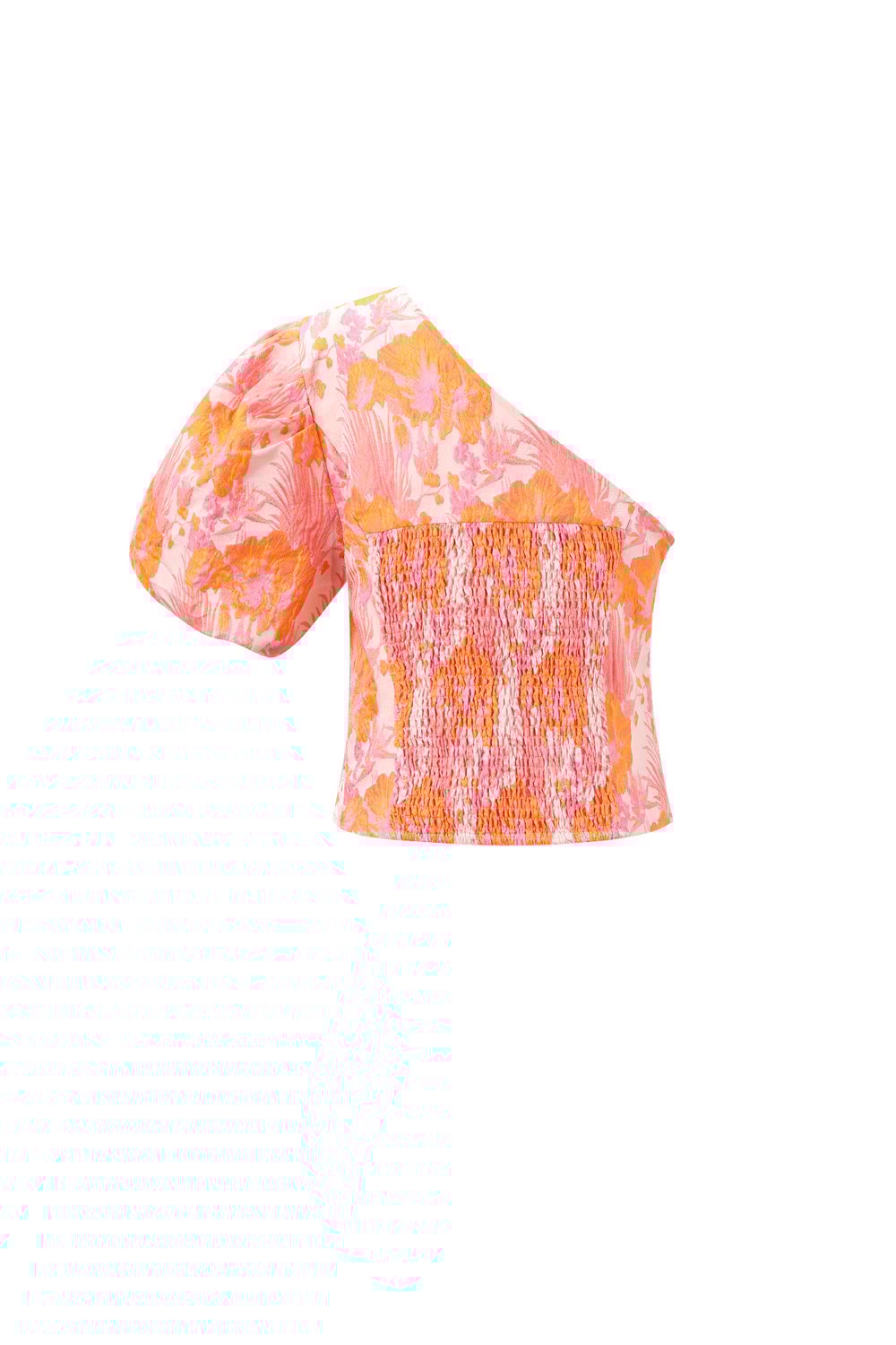 Gewebte Polyesterfasern Damen Ein-Schulter Oberteil Elegant Blumenmuster Bild3