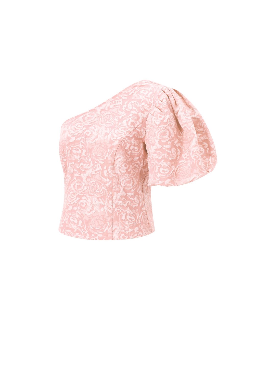 Woven Polyester Fiber Women's One-Shoulder Top Elegant Floral Print Picture2