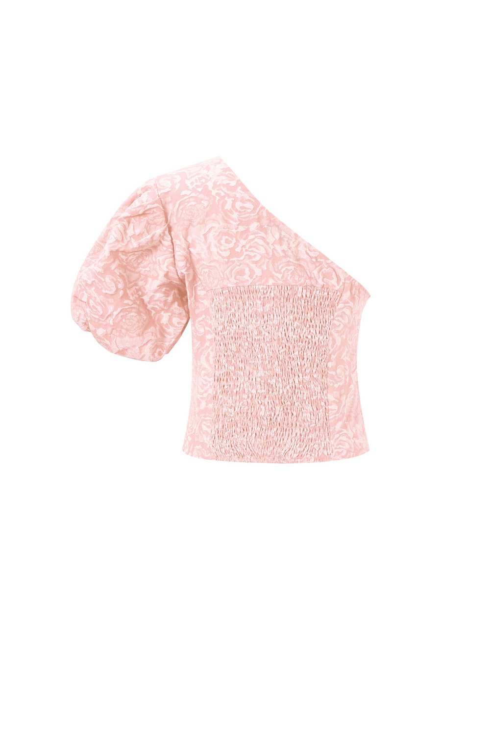 Woven Polyester Fiber Women's One-Shoulder Top Elegant Floral Print Picture3