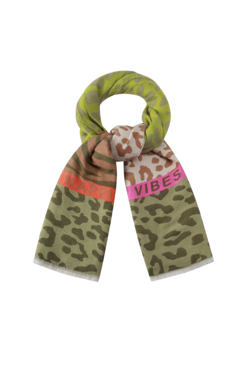 Auffälliger Schal mit Prints und Text Bild2