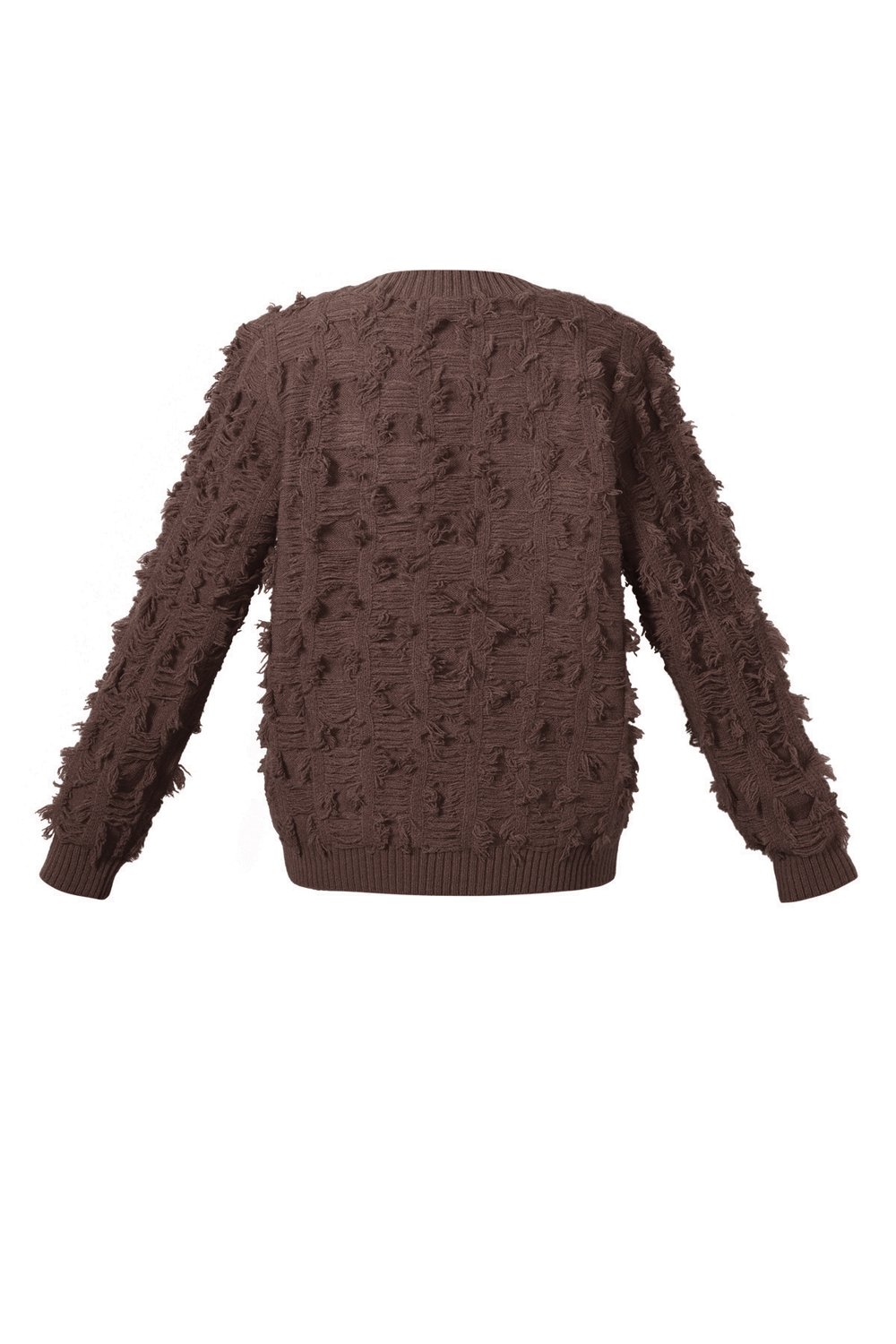 Knitted Polyester Fiber Women's V-Neck Sweater Casual Solid Color h5Picture3