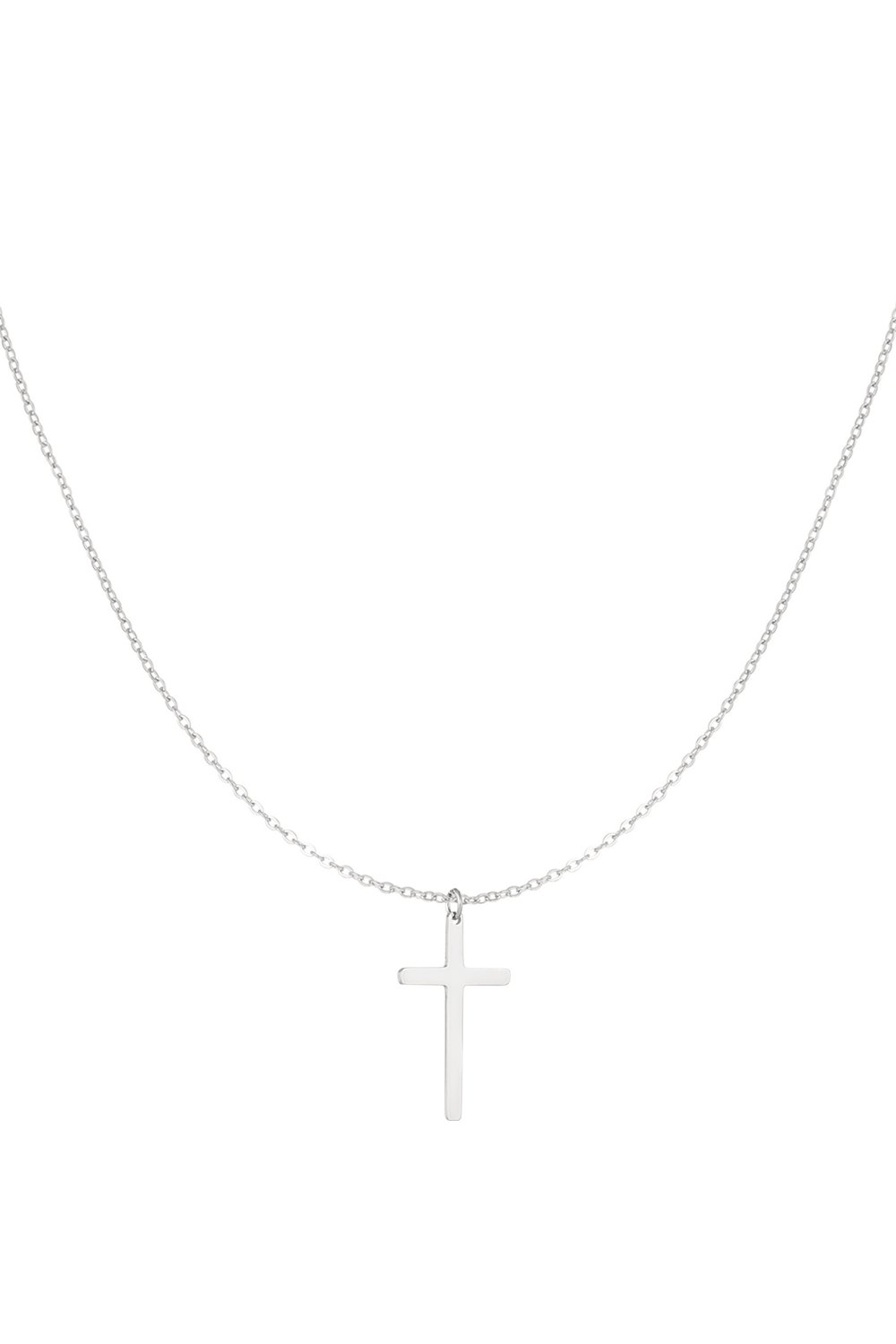 Necklace cross charm - Silver Color color 