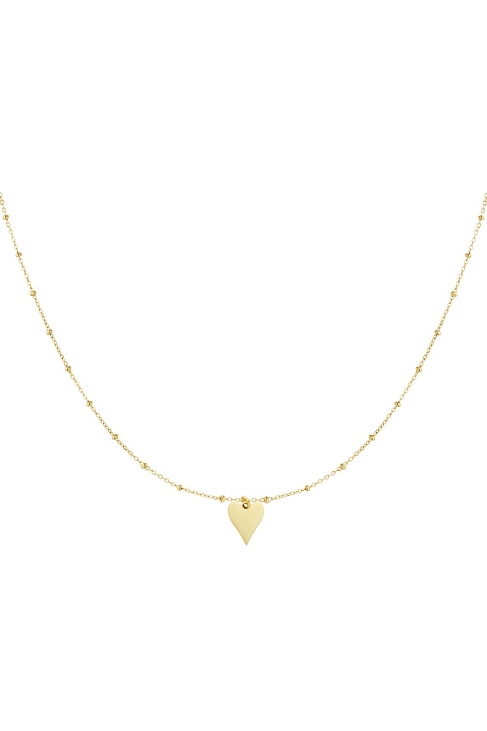 necklace with balls and heart charm 