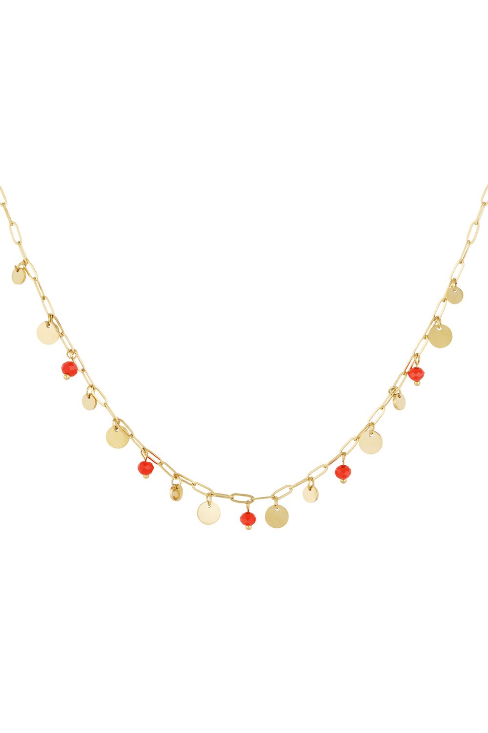 necklace mix of Gold color and red 