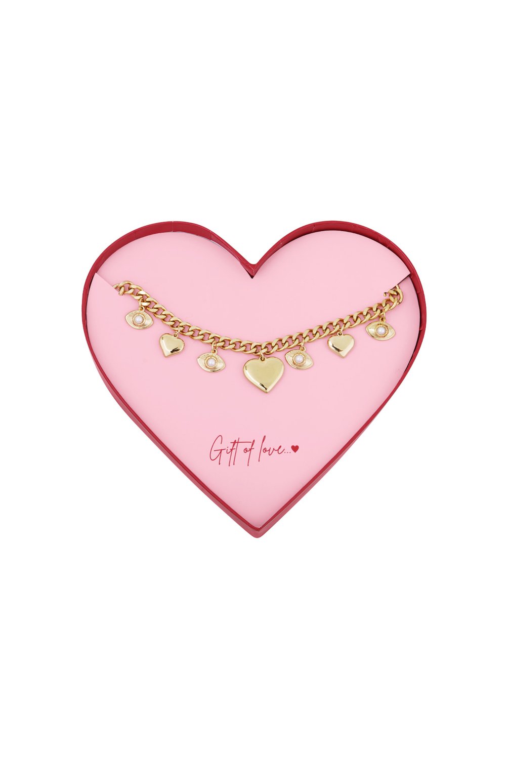 Geschenk der Liebe Halskette mit den Augen auf dich aus Edelstahl – Goldfarben