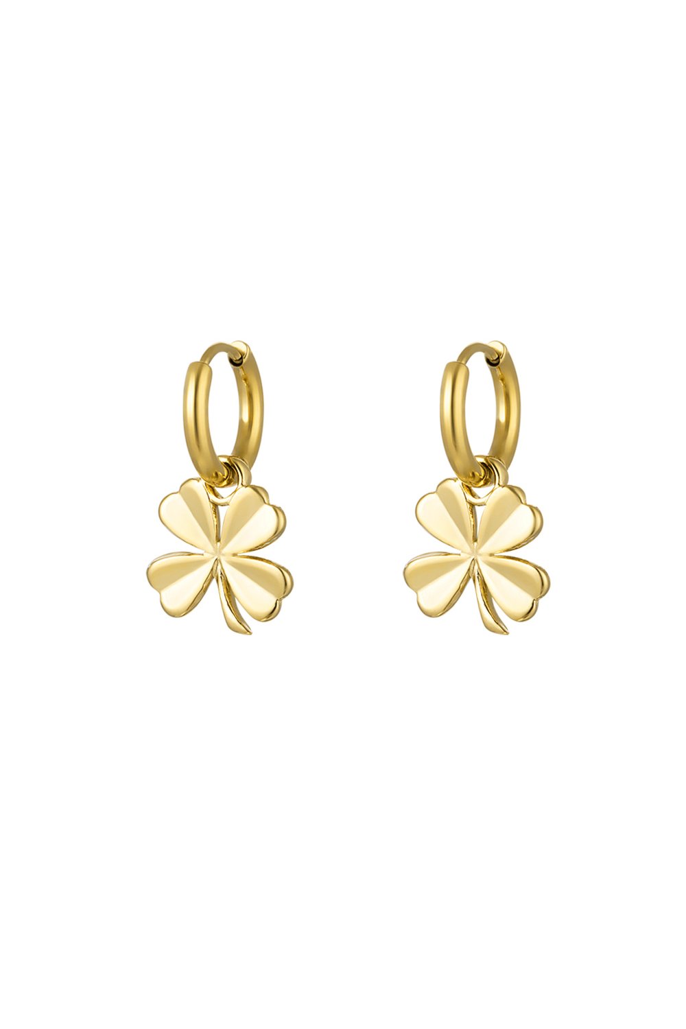 Earrings basic four-leaf clover - Gold Color Stainless Steel 