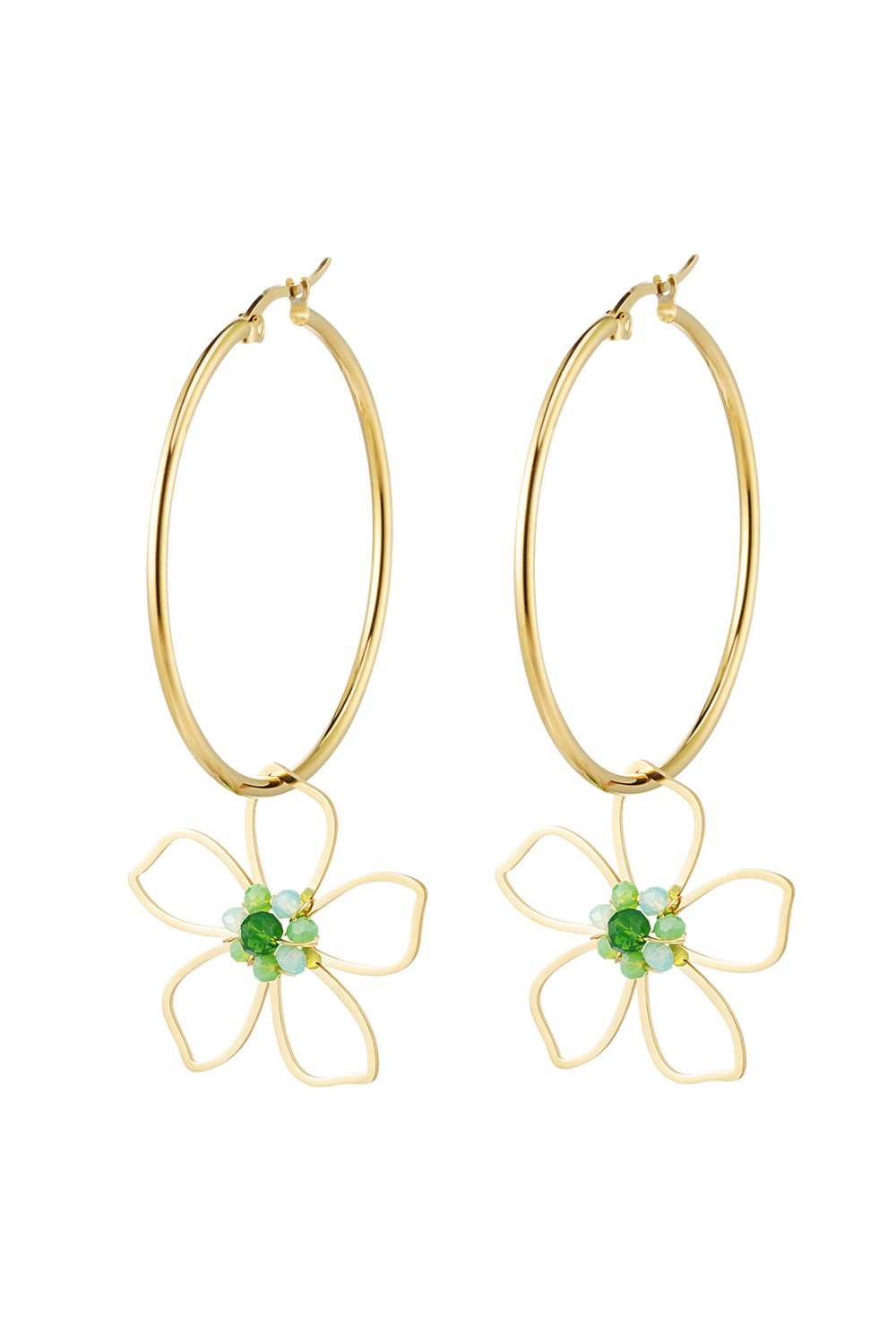 Earrings flower charm - multi Stainless Steel 