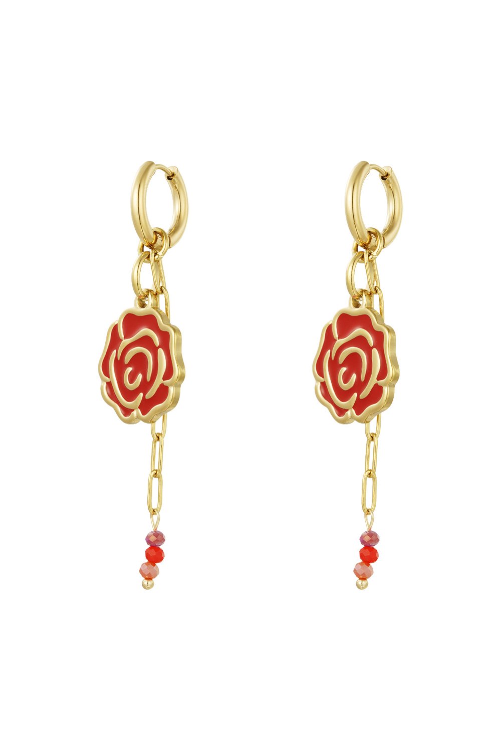 Boucles d'oreilles coeur rose 