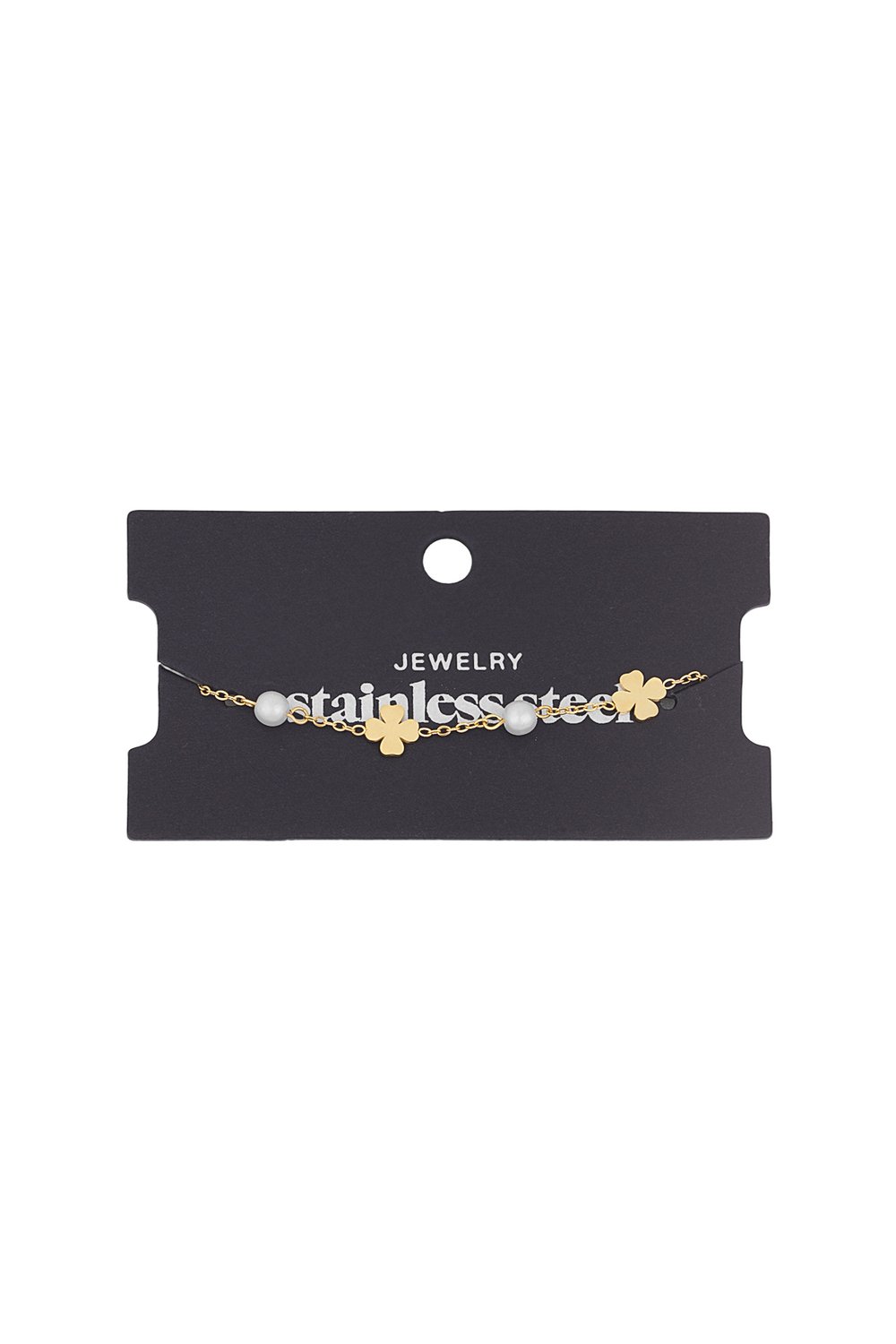 bracelet pearl and clover Picture3