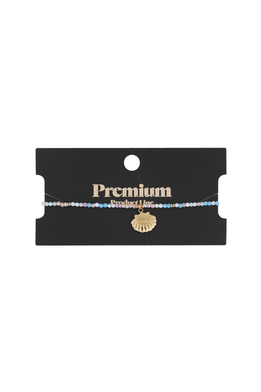 pulsera de conchas de colores - Color dorado azul h5Imagen3