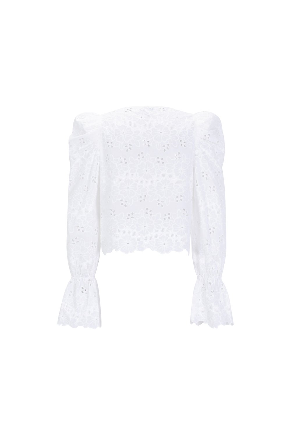 Cotton Woven Women's Long Sleeve Top Casual Cutout h5Picture3