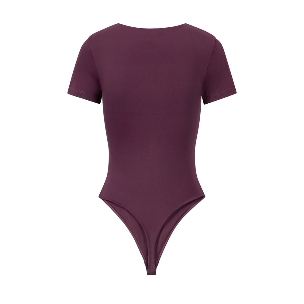 Örme Nikel Şekillendirici Bodysuit Temel Tek Renk İlkbahar/Yaz Resim16