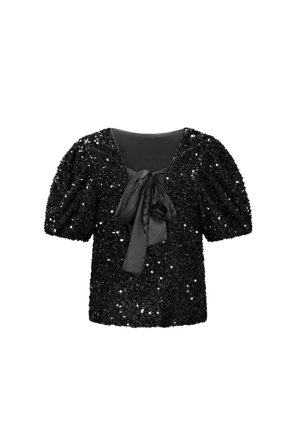 Örme Poliester İplik Kadın Kısa Kol Üstleri Şık Payet h5Resim3