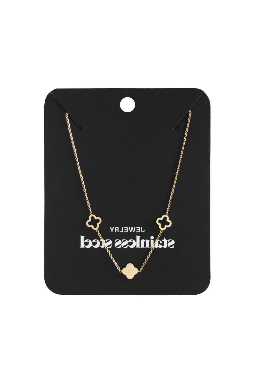 Necklace clovers  Gold Color Stainless Steel Picture5