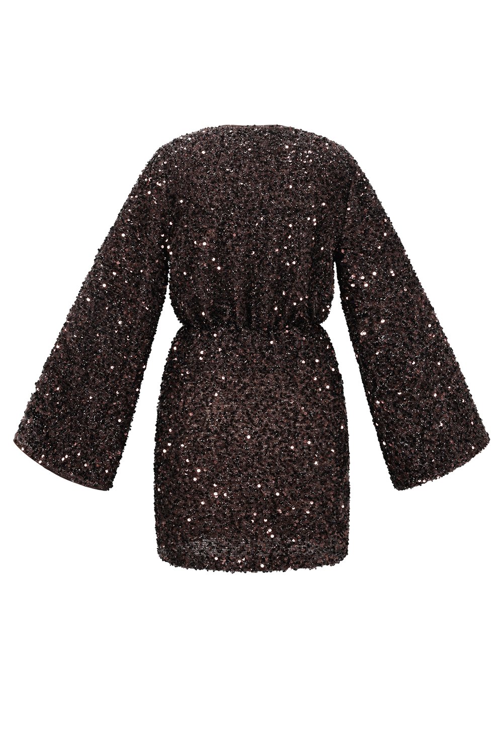 Tessuto Fibra di Poliestere Abito Mini Donna Elegante Paillettes Autunno/Inverno h5Immagine3