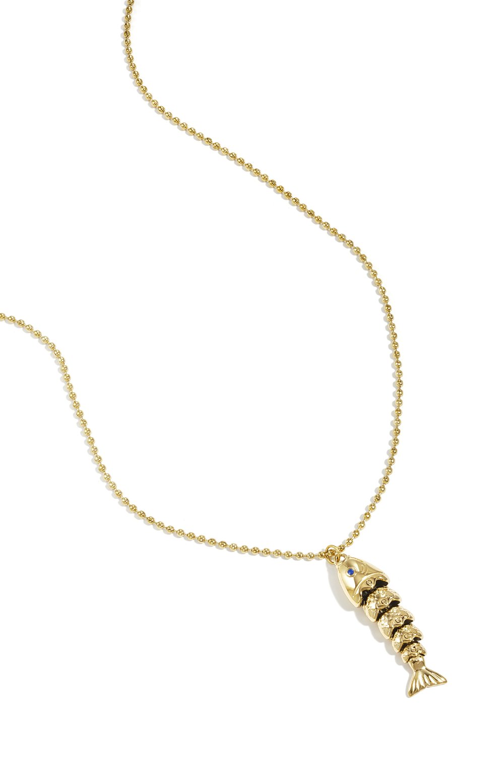 Necklace with moving fish charm