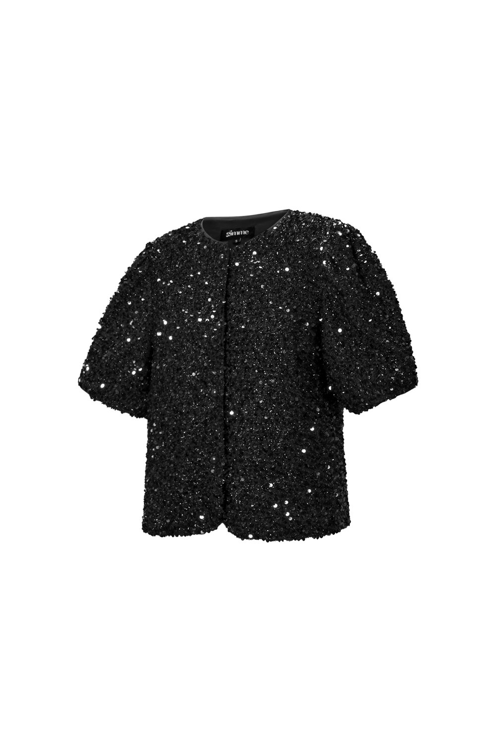 Tejido Fibra de Poliéster Mujer Tops de Manga Corta Elegante Lentejuelas Imagen2