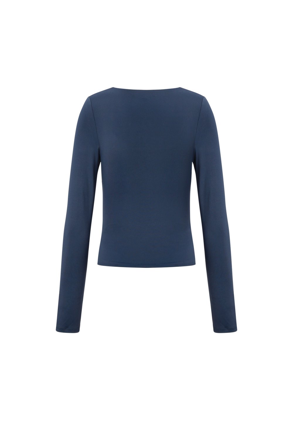 Maglia in Nylon Intrecciato Donna Maniche Lunghe Base Colore Puro Immagine3