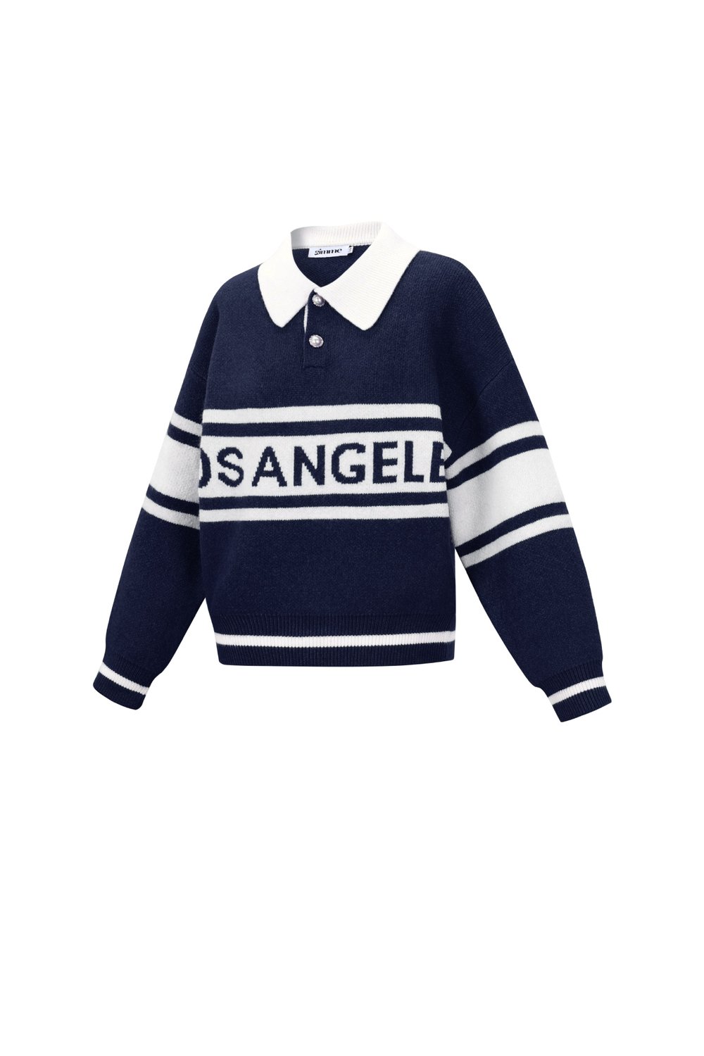 Knitted Polyester Fiber Women's Knit Sweater Sporty Letters h5Picture2