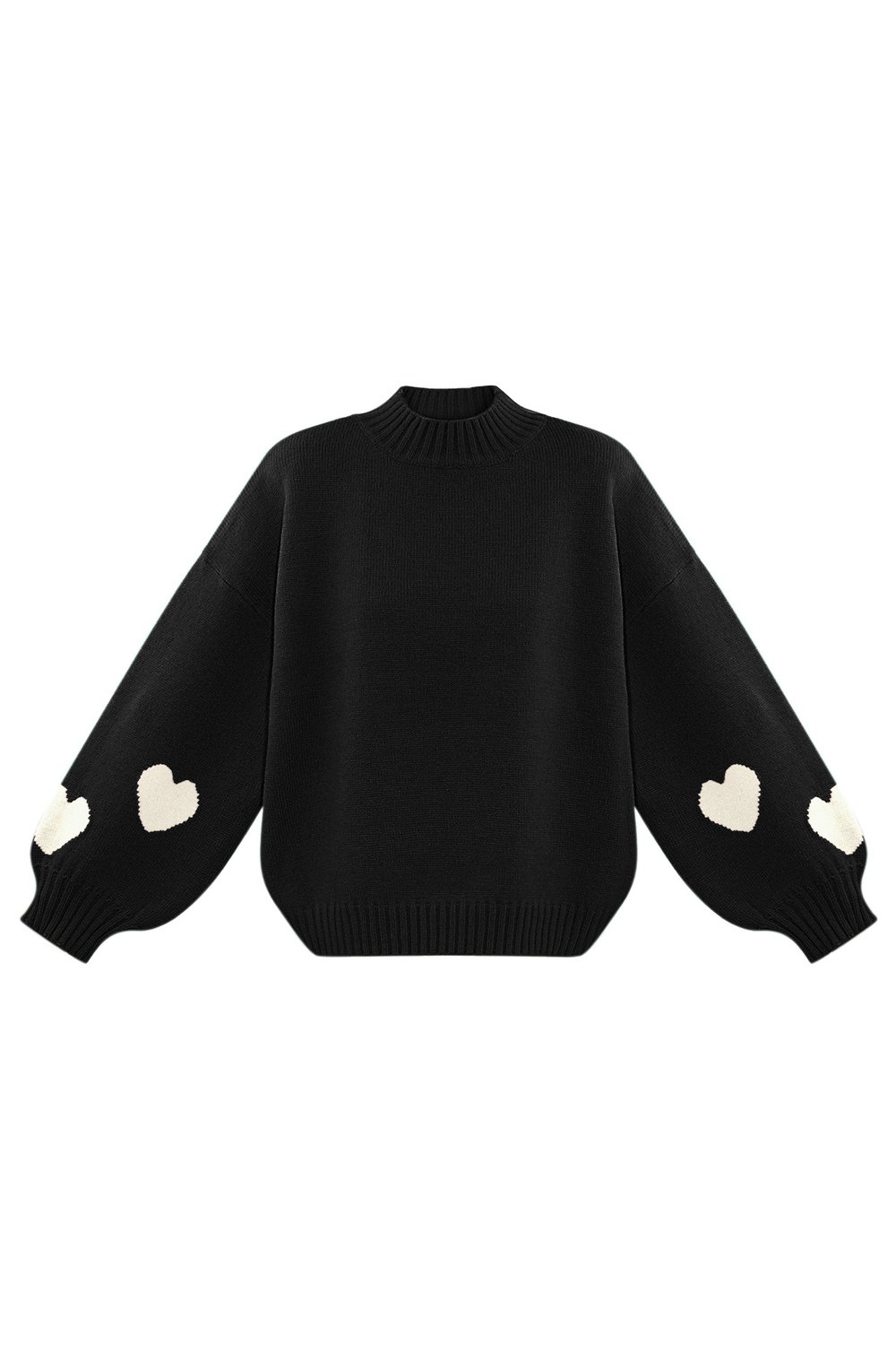 Suéter Oversized para Mujer de Mezcla de Lana Tejida con Aplicación de Corazón 