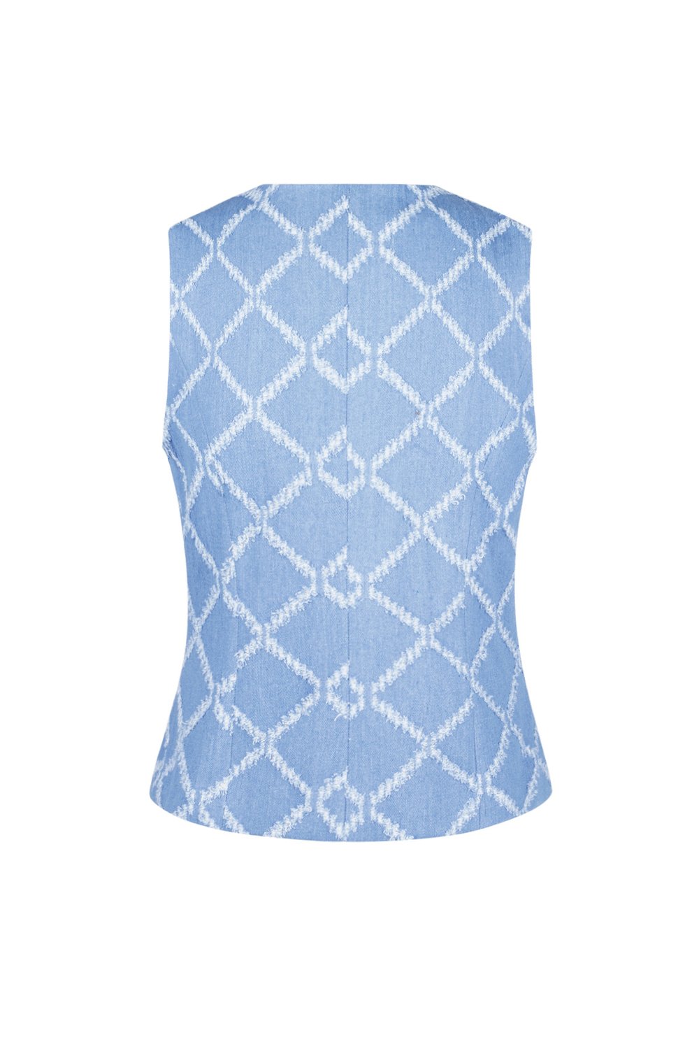 Cotton Vrouwen Mouwloze Top Gespeld Geometrisch Patroon Afbeelding9