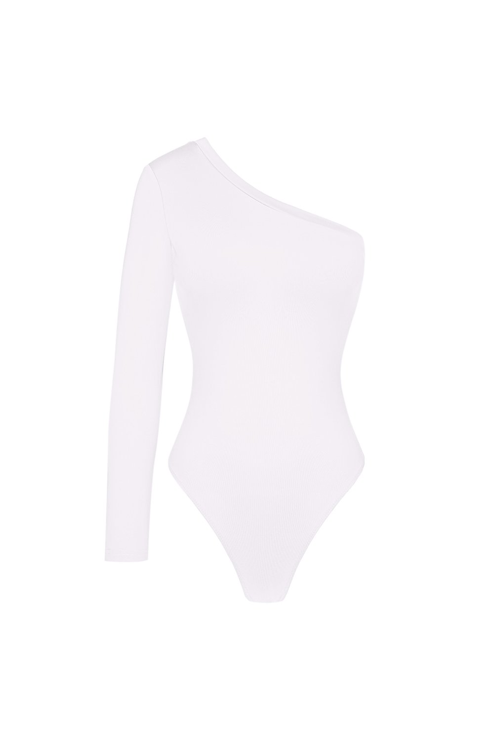 Polyester Women's One-Shoulder Bodysuit Asymmetric Design 