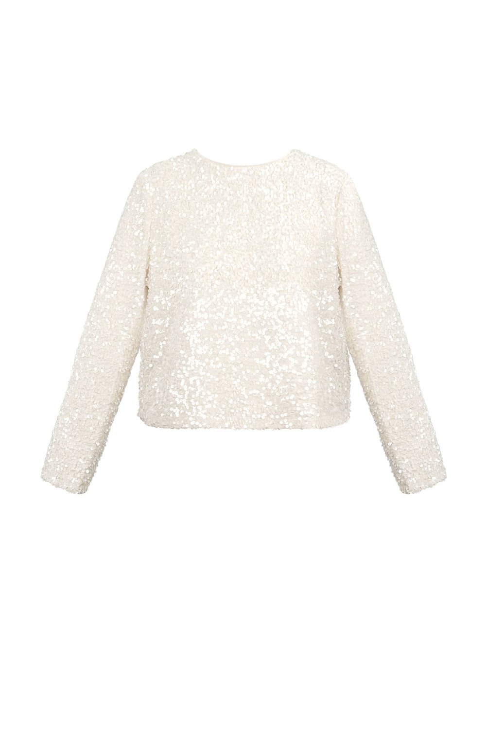 Polyester Long Sleeve Top Cropped Bow Detail 