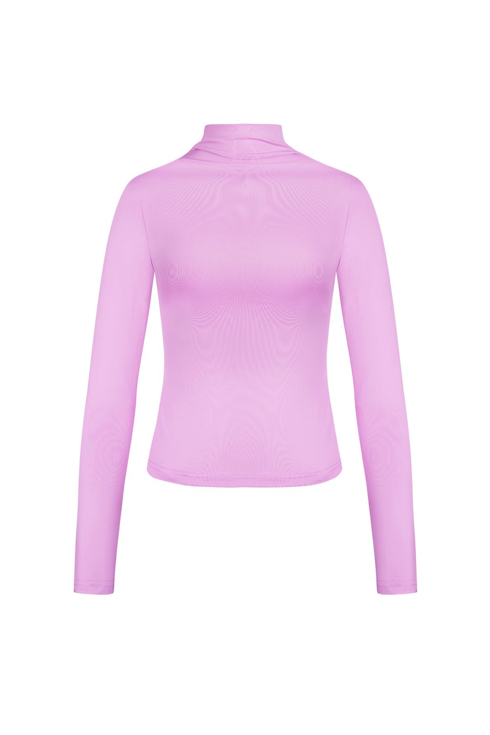 Polyester Women's Long Sleeve Top Ribbed Turtleneck 