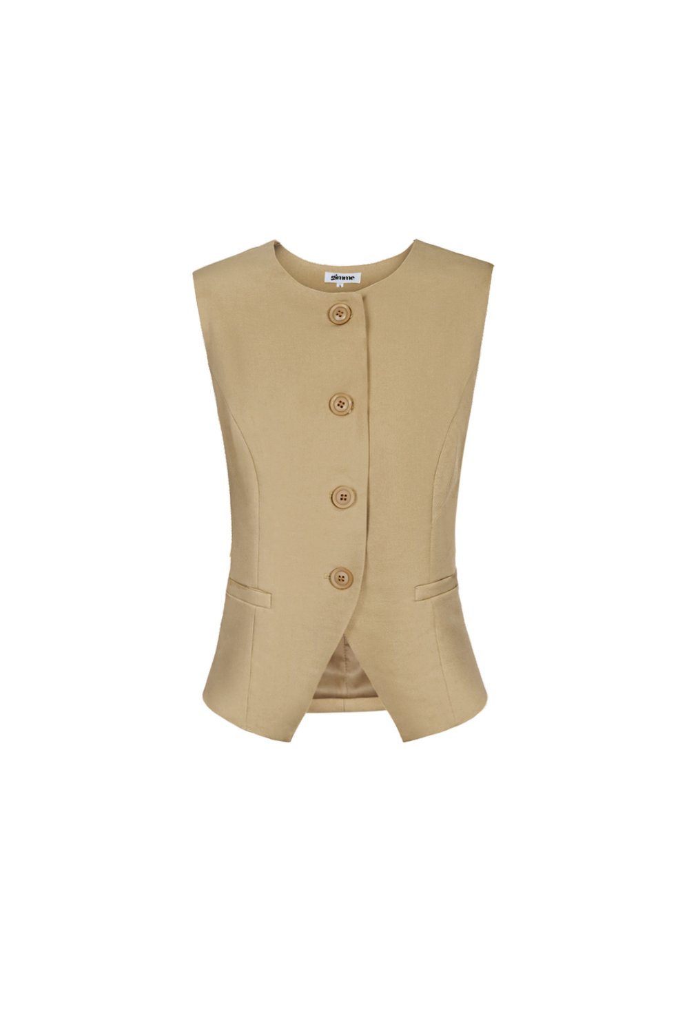 Polyester Women's Sleeveless Top Structured Button-Down Design 