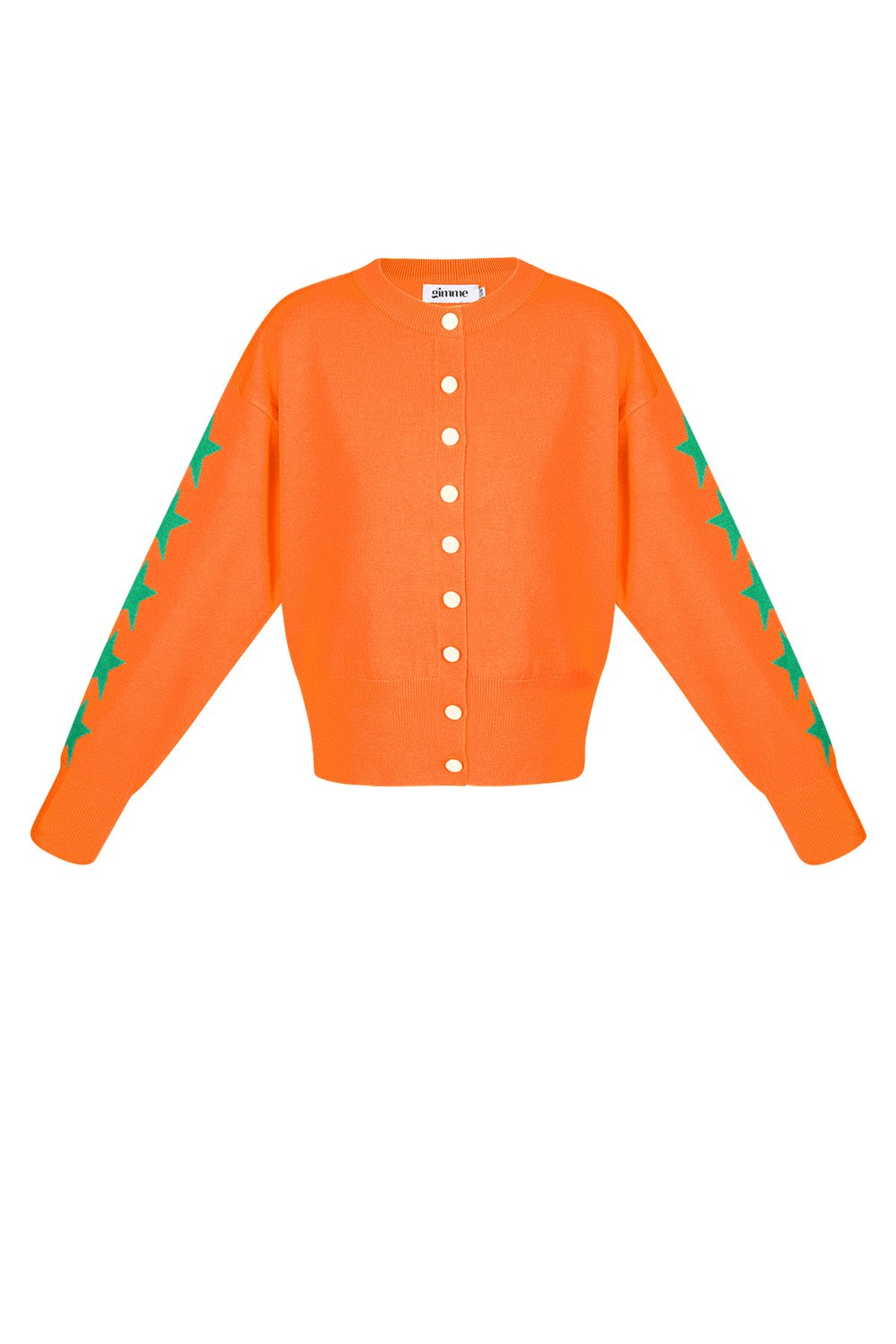 Viscose Knit Cardigan Women's Cropped Style Star Pattern 