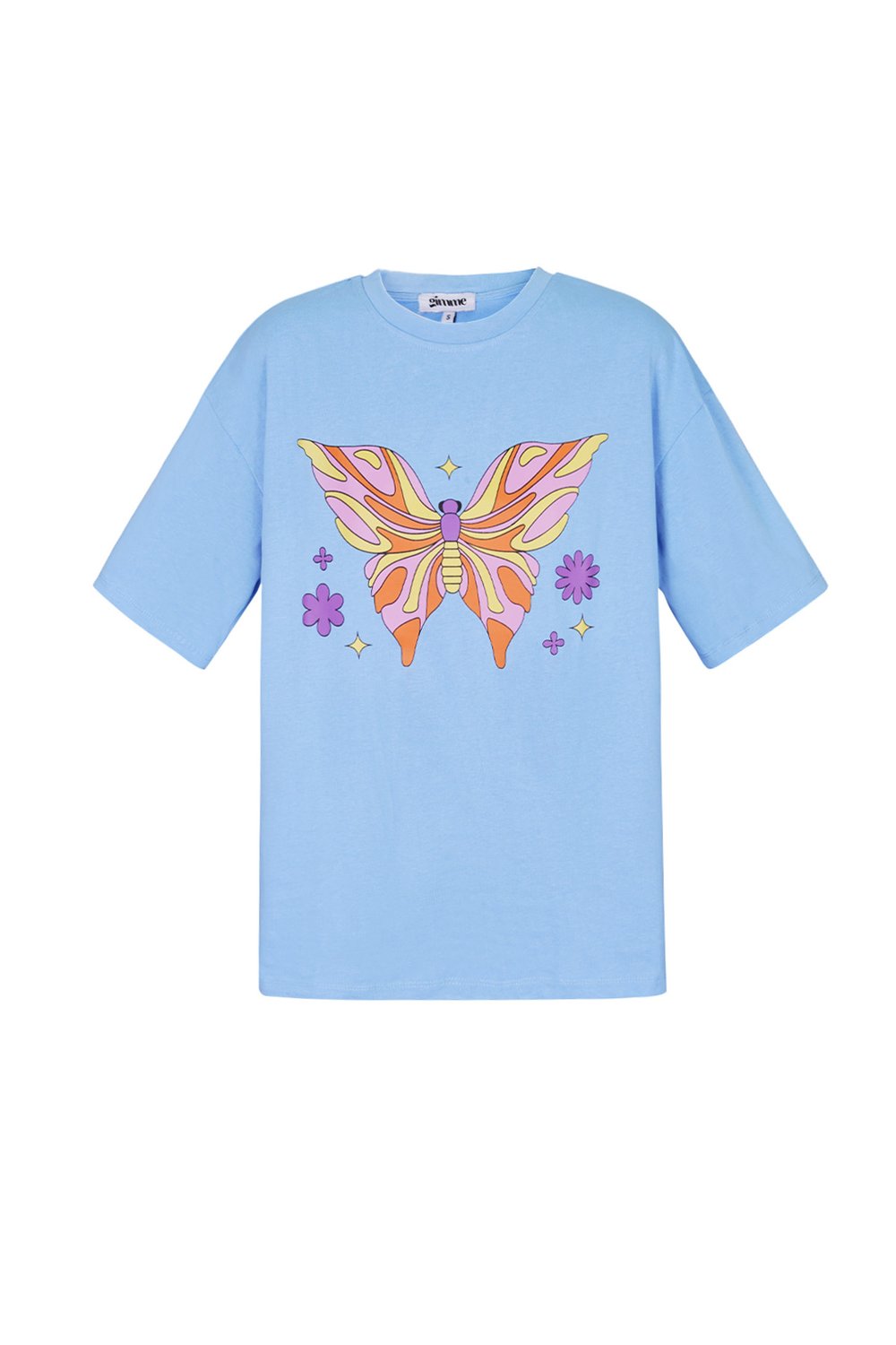 Cotton Women's T-shirt Oversized Butterfly Print