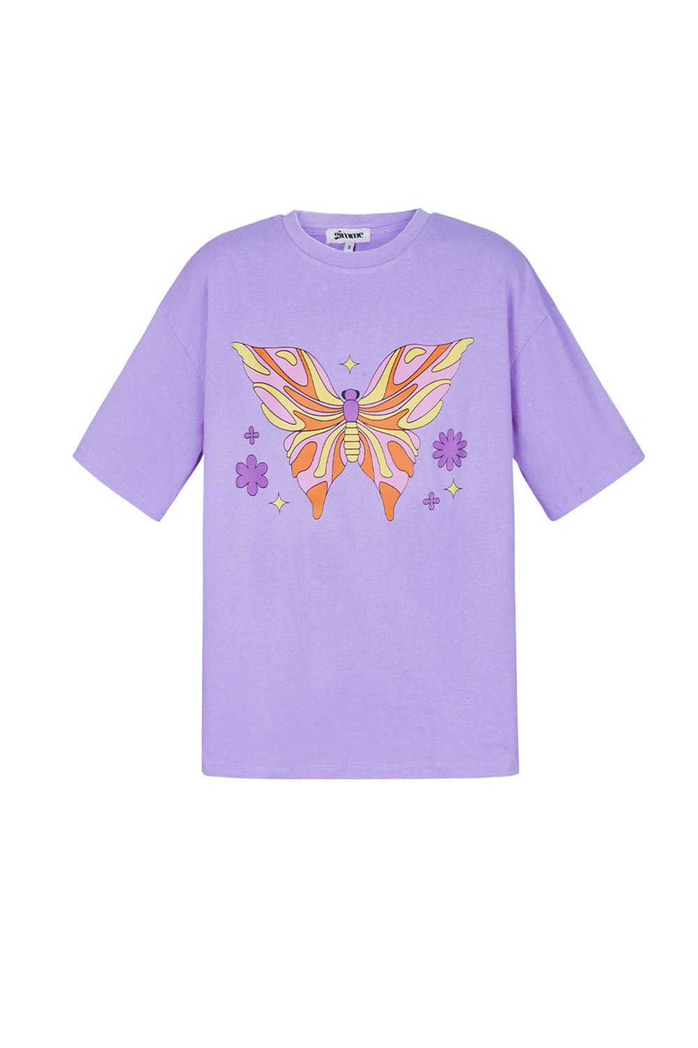 Cotton Women's T-shirt Oversized Butterfly Print 
