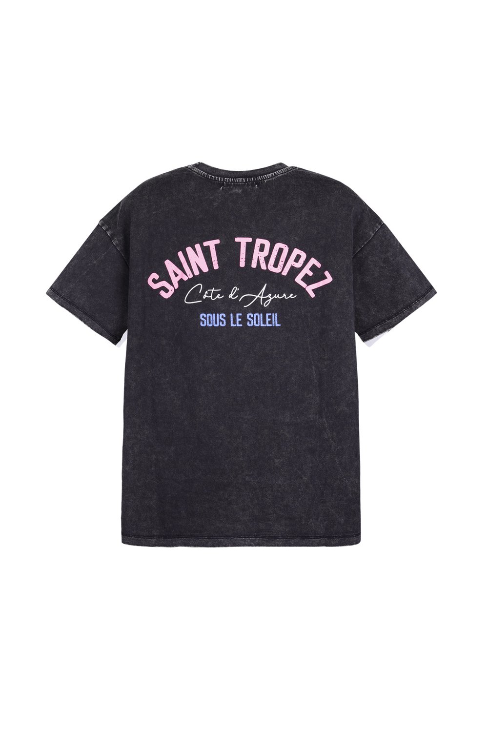 Pamuk Kadın T-shirt Oversized Saint Tropez Baskı Resim6