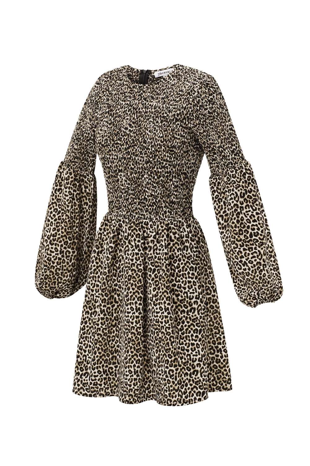 Polyester Women's Mini Dress Leopard Print Puff Sleeve h5Picture6