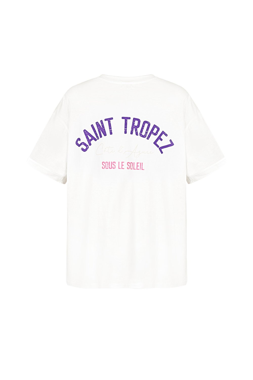 Cotton Women's T-shirt Oversized Saint Tropez Print Picture10