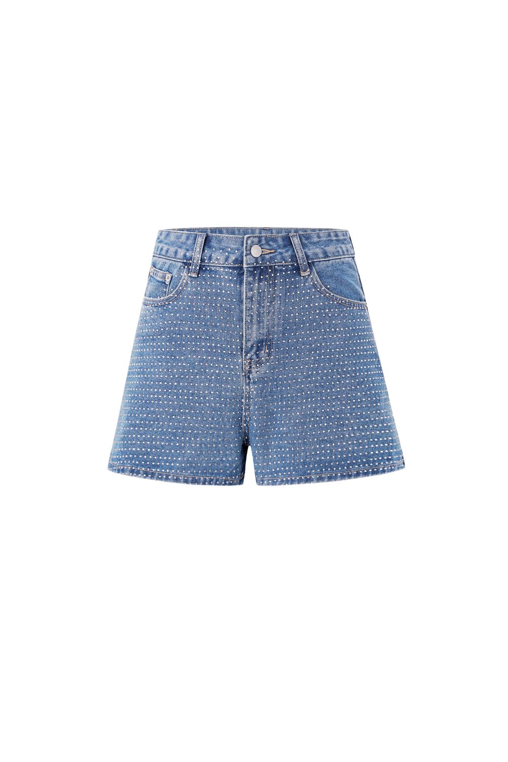 Denim Femmes Shorts Haute Taille Design Percé