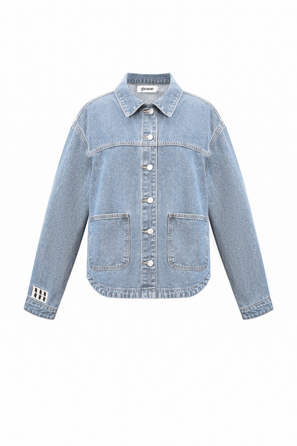 Denim Women's Jacket Classic Fit with Brand Logo Patch