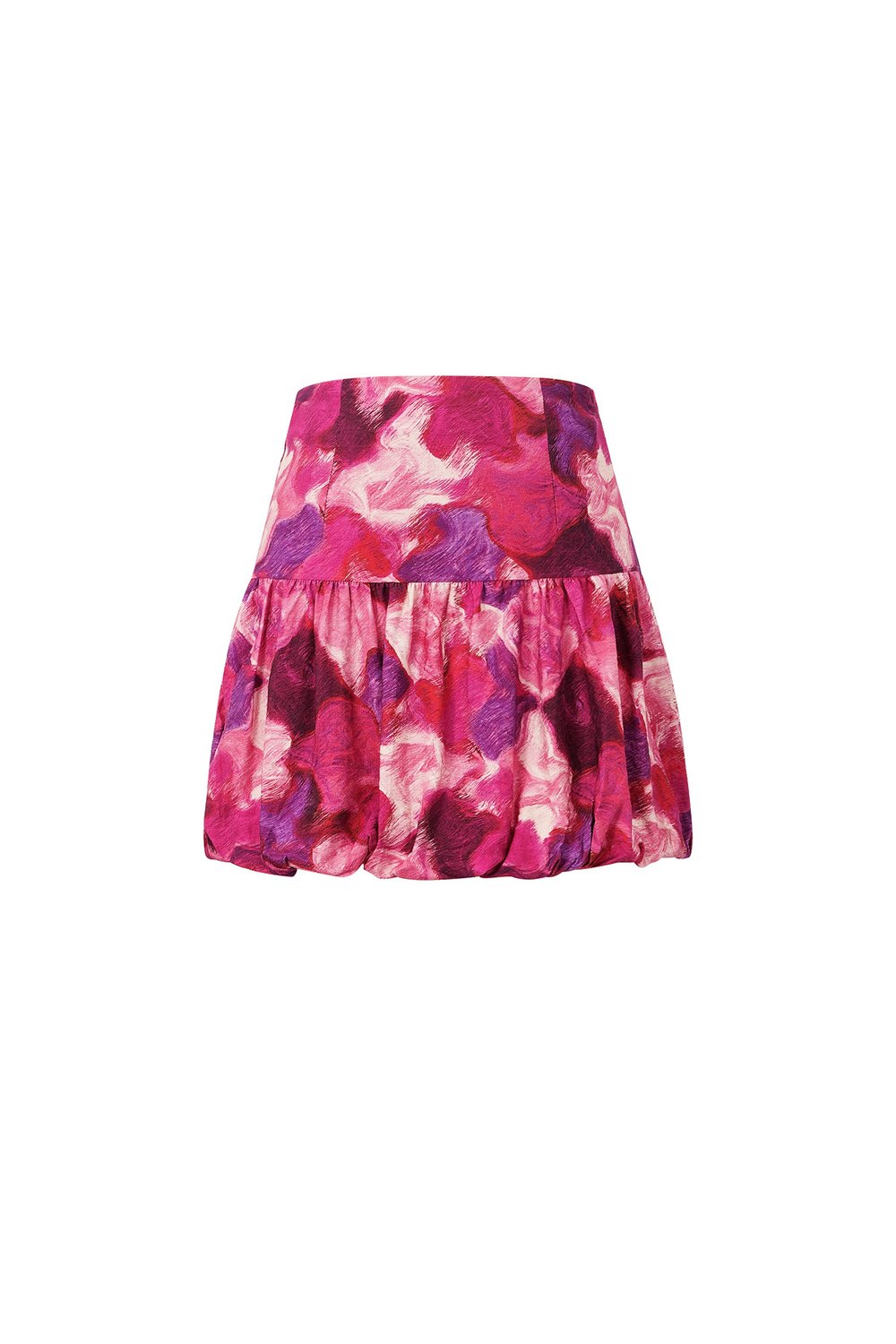 Viscose Women's Mini Skirt Ruffled Design Fuchsia 