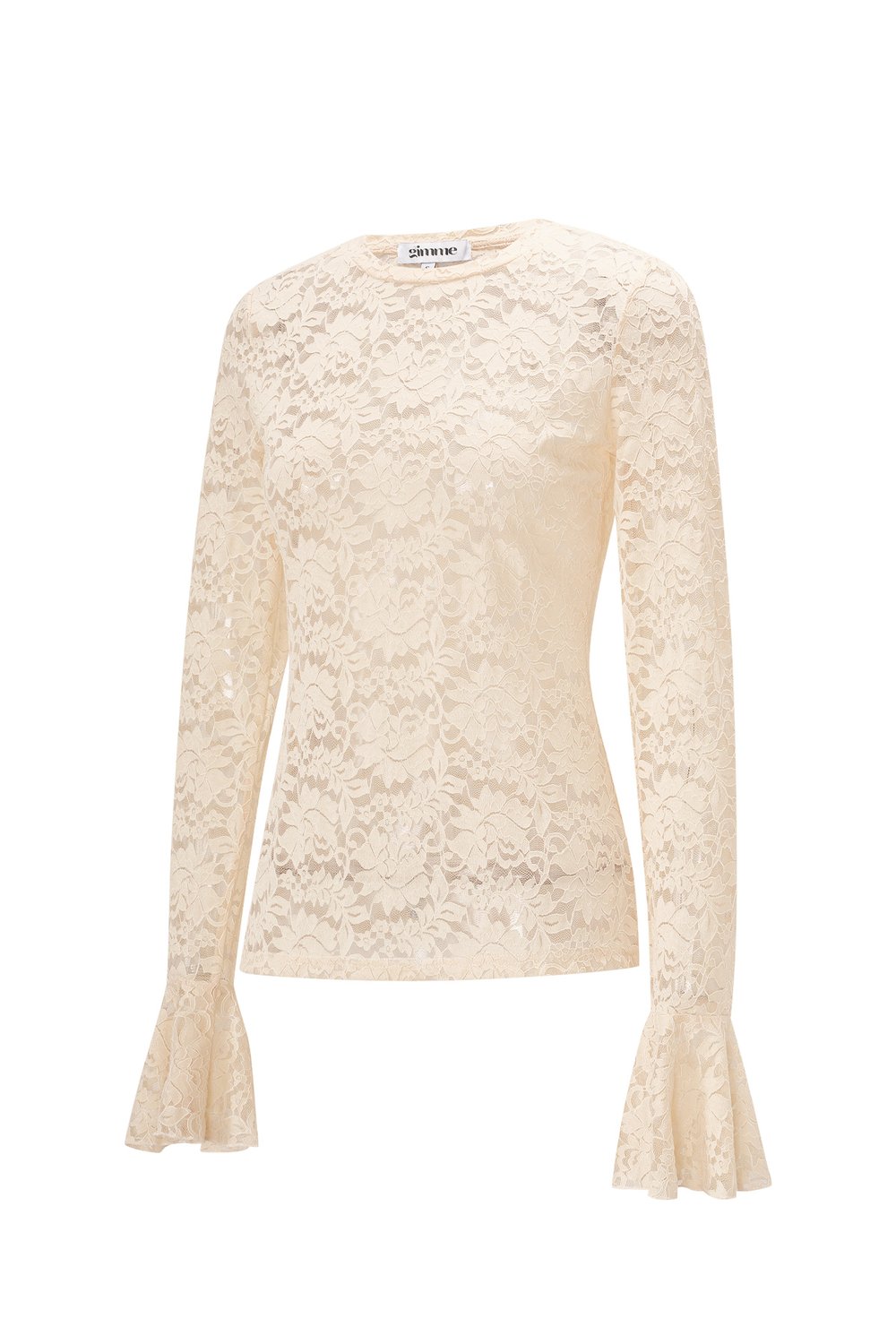 Woven Polyester Long Sleeve Tops Elegant Lace Panel Picture2