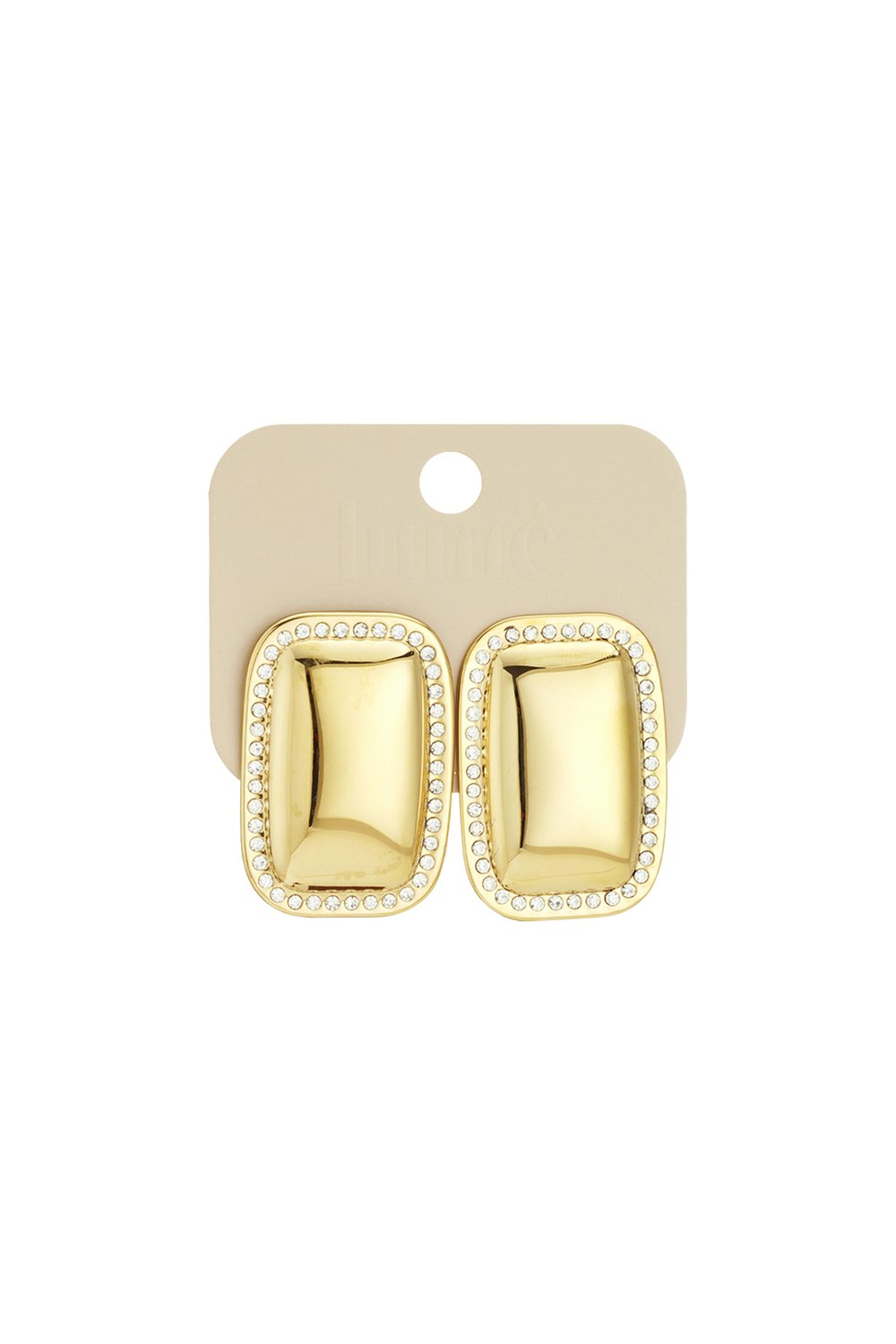 Boucles d'oreilles à tige en acier inoxydable rectangulaires, série décontractée et simple pour femmes h5Image5