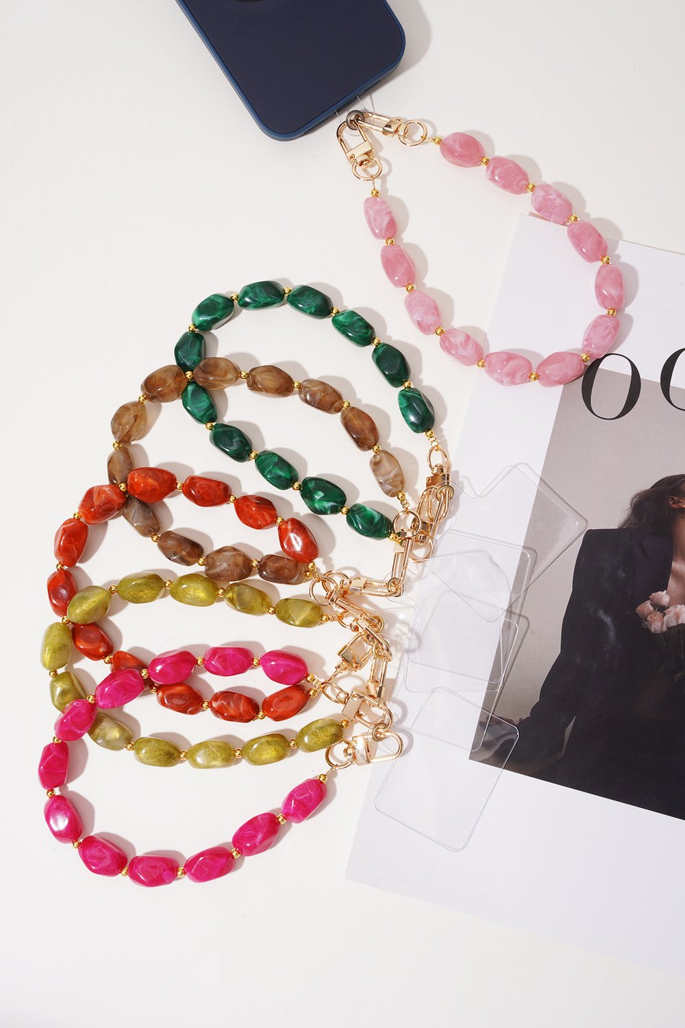 Telefonkabel Perlen Casual Acryl Alltag Bild3